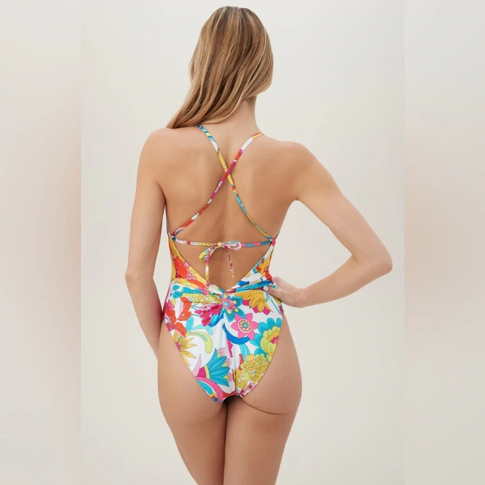 NWT Trina Turk Fontaine Twist Back Convertible One Piece Swimsuit - Picture 2 of 16